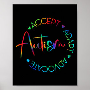 Autism Awareness Accept Adapt Advocate Autism Mum  Poster