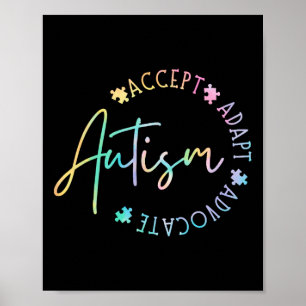 Autism Awareness Accept Adapt Advocate Autism Mum Poster