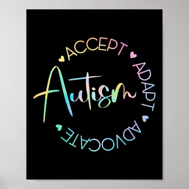 Autism Awareness Accept Adapt Advocate Autism Mum  Poster (Front)