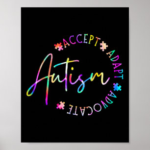Autism Awareness Accept Adapt Advocate Autism Mum  Poster