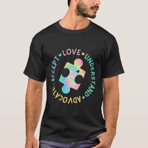 Autism Awareness Accept Adapt Advocate Autism Mum T-Shirt