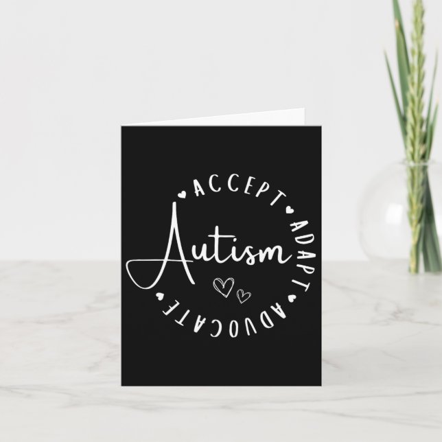 Autism Awareness Accept Adapt Advocate Understand  Card (Front)
