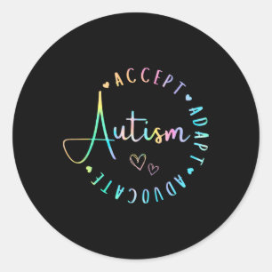 Autism Awareness Accept Adapt Advocate Understand Classic Round Sticker