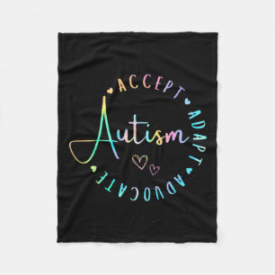 Autism Awareness Accept Adapt Advocate Understand Fleece Blanket