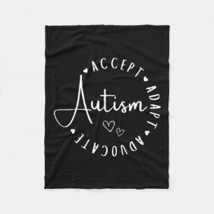 Autism Awareness Accept Adapt Advocate Understand  Fleece Blanket