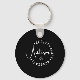 Autism Awareness Accept Adapt Advocate Understand Key Ring