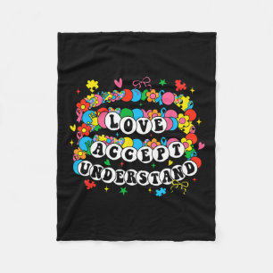 Autism Awareness Accept Love Understand Bracelet G Fleece Blanket