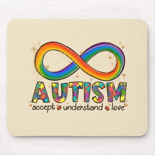 Autism Awareness Accept, Love, Understand Mouse Pad (Front)