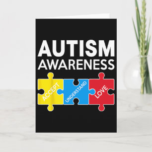 Autism Awareness Accept Support Love Puzzle Men Wo Card