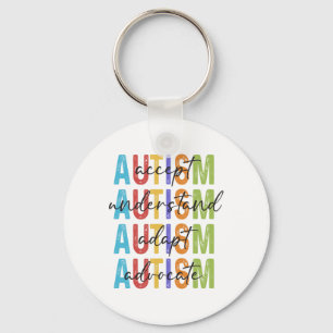 Autism Awareness Accept Understand Adapt Advocate Key Ring
