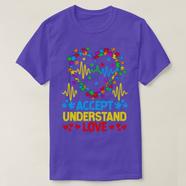 Autism Awareness Accept Understand Love ASD1 T-Shirt (Design Front)
