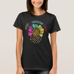 Autism Awareness Accept Understand Love ASD Rainbo T-Shirt