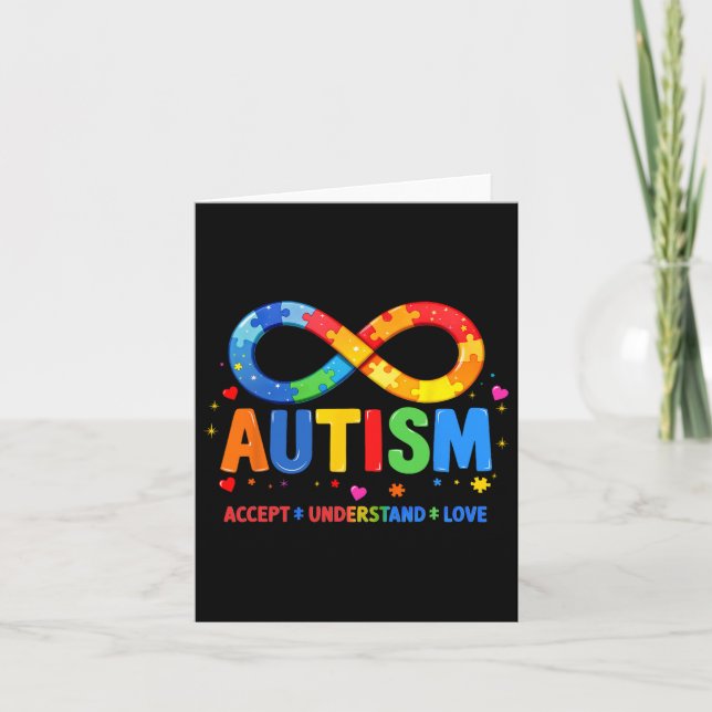 Autism Awareness Accept Understand Love Asd Suppor Card (Front)