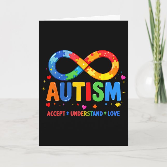 Autism Awareness Accept Understand Love Asd Suppor Card (Front)