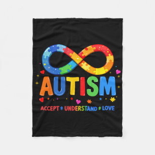 Autism Awareness Accept Understand Love Asd Suppor Fleece Blanket