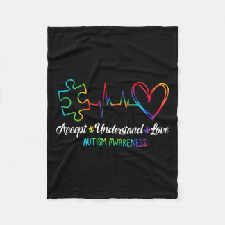 Autism Awareness Accept Understand Love Autism Mum Fleece Blanket