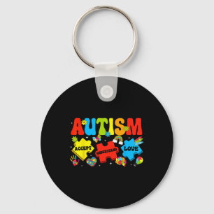 Autism Awareness Accept Understand Love Puzzles Au Key Ring