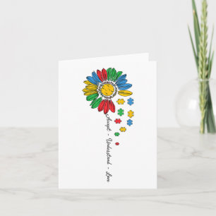 Autism Awareness Accept Understand Love Sunflower  Card