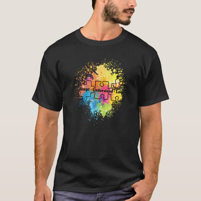 Autism Awareness Accept Understand Love Support Te T-Shirt (Front)