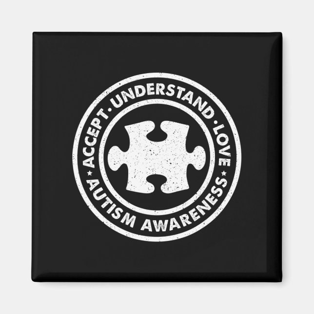Autism Awareness Accept Understand Love Vintage Me Magnet (Front)