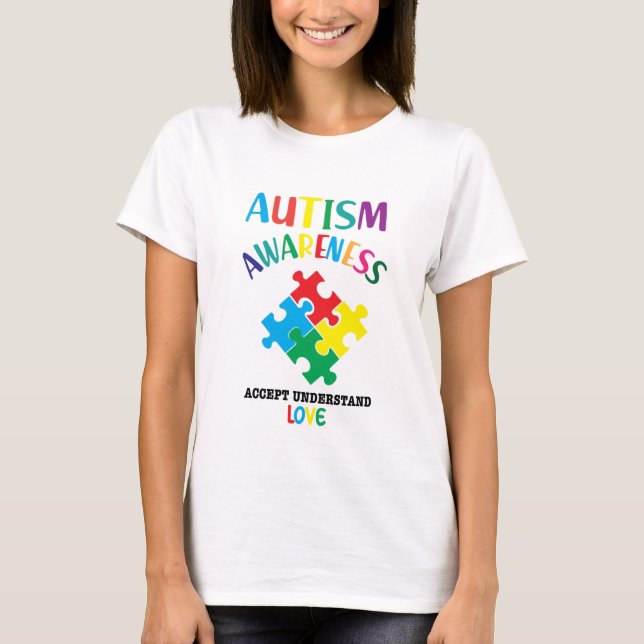 Autism Awareness ACCEPT UNDERSTAND Shirt Autism (Front)