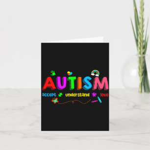 Autism awareness accept understand teacher men card