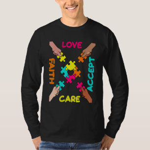 Autism Awareness Acceptance Colour Puzzle Pieces T-Shirt