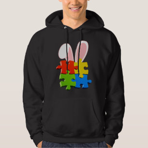 Autism Awareness Acceptance Easter Bunny Ears Puzz Hoodie