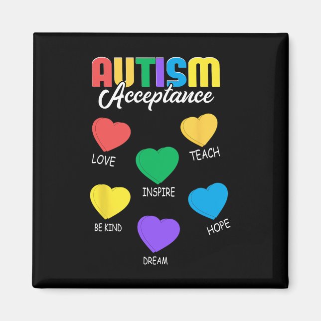 Autism Awareness Acceptance Heart Men Women  Magnet (Front)