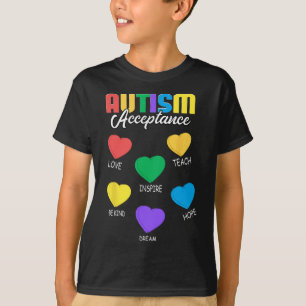 Autism Awareness Acceptance Heart Men Women T-Shirt