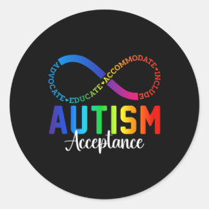 Autism Awareness Acceptance Infinity Symbol Advoca Classic Round Sticker