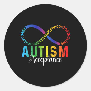 Autism Awareness Acceptance Infinity Symbol Advoca Classic Round Sticker