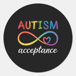 Autism Awareness Acceptance Infinity Symbol Advoca Classic Round Sticker