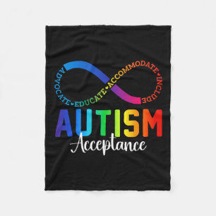 Autism Awareness Acceptance Infinity Symbol Advoca Fleece Blanket