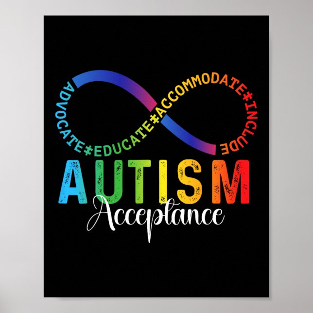 Autism Awareness Acceptance Infinity Symbol Advoca Poster (Front)