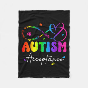Autism awareness acceptance infinity symbol fleece blanket