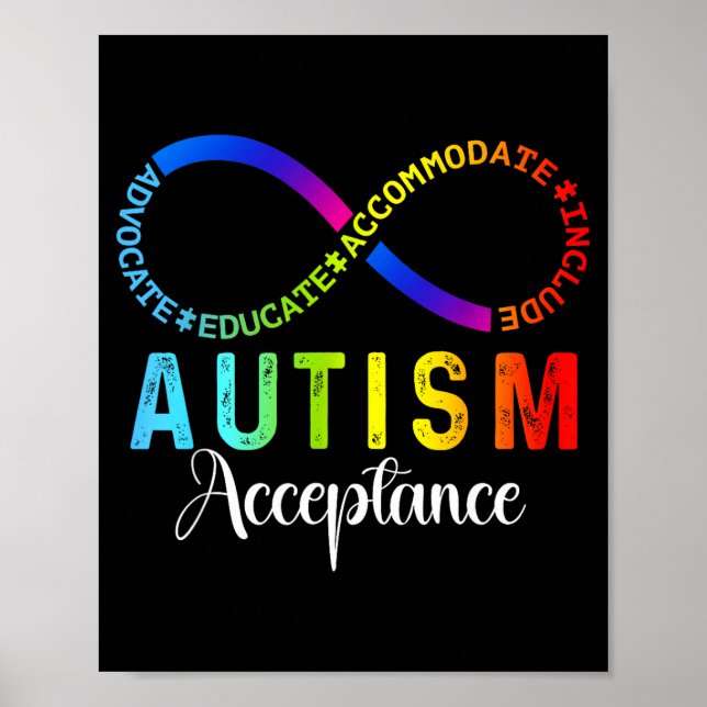 Autism awareness acceptance infinity symbol poster (Front)