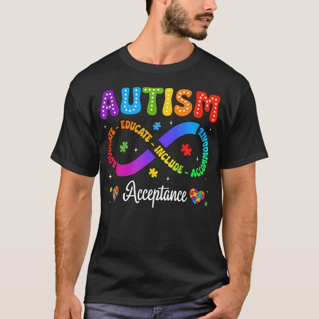 Autism Awareness Acceptance Infinity Symbol T-Shirt (Front)