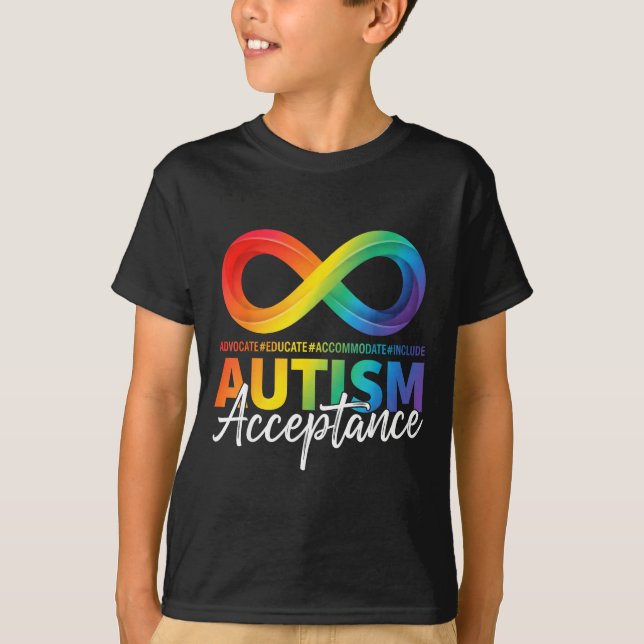Autism awareness acceptance infinity symbol T-Shirt (Front)