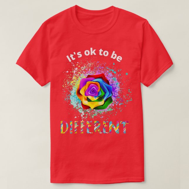 Autism Awareness Acceptance Its Ok To Be Different T-Shirt (Design Front)