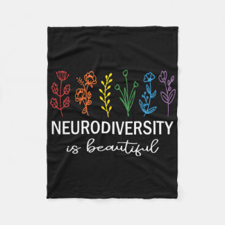 Autism Awareness Acceptance Neurodiversity Is Beau Fleece Blanket