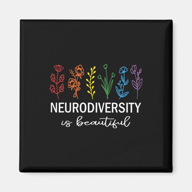 Autism Awareness Acceptance Neurodiversity Is Beau Magnet (Front)