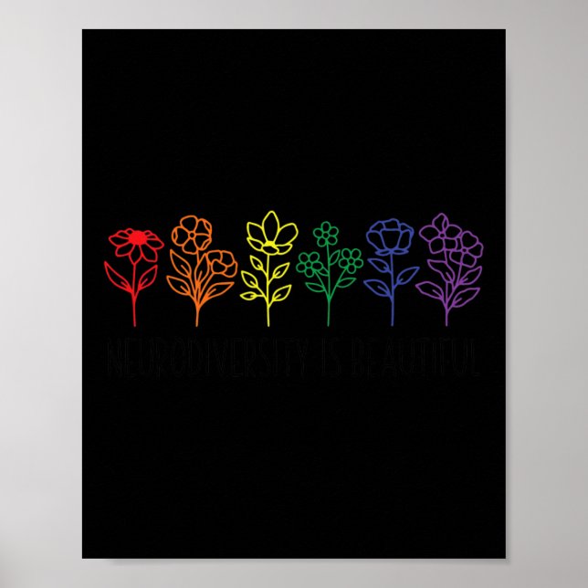 Autism Awareness Acceptance Neurodiversity Is Beau Poster (Front)