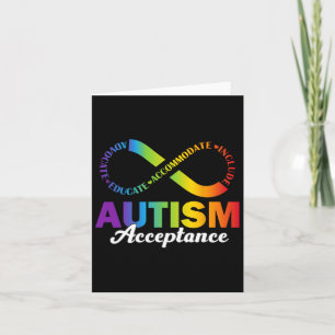 Autism Awareness Acceptance Shirt Infinity Symbol  Card