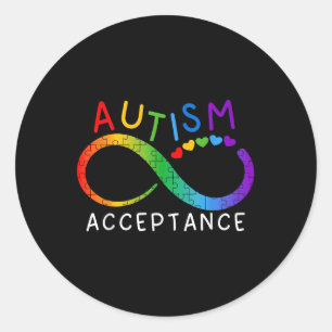 Autism Awareness Acceptance Shirt Infinity Symbol  Classic Round Sticker