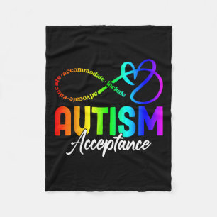 Autism Awareness Acceptance Shirt Infinity Symbol Fleece Blanket