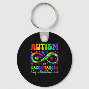 Autism Awareness Acceptance Shirt Infinity Symbol  Key Ring