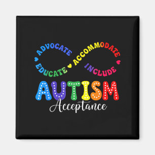 Autism Awareness Acceptance Shirt Infinity Symbol Magnet