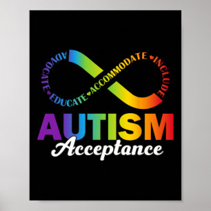 Autism Awareness Acceptance Shirt Infinity Symbol Poster