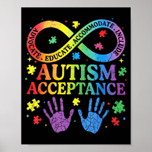 Autism Awareness Acceptance Shirt Infinity Symbol Poster